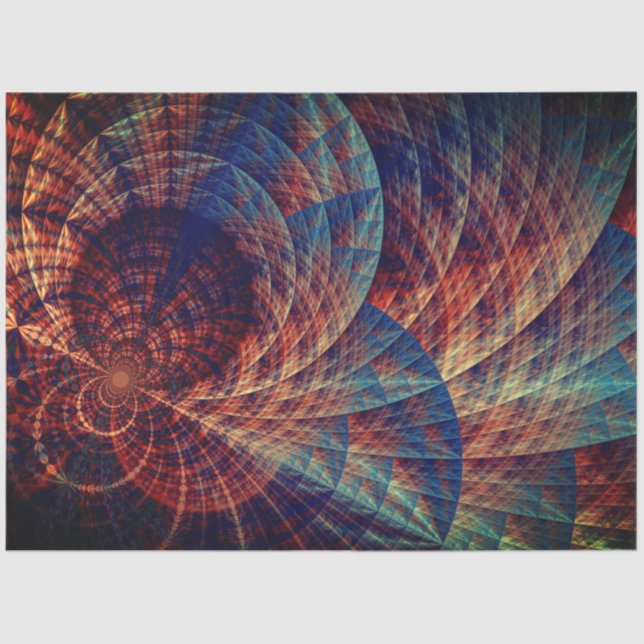 Türkisbraun Abstraktes Fraktal 15 Decoupage Seidenpapier (Vorderseite)