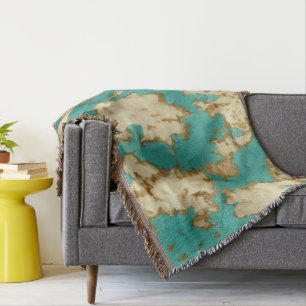 Türkisbraun Creme Animal Cowhide Western Decke
