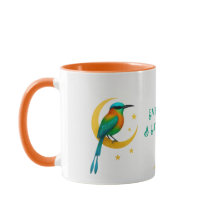Türkisbraun Motmot auf Gold Crescent Tasse