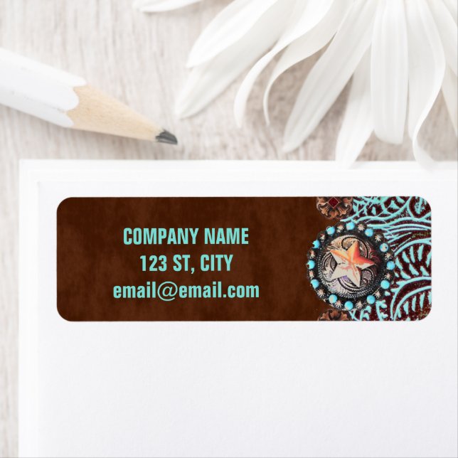 Türkisbraun Western aus geschliffenem Glattleder (Insitu)