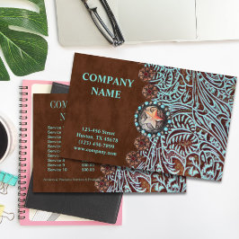 Türkisbraun Western aus geschliffenem Glattleder Flyer