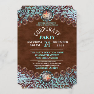 Türkisbraun Western Land Corporate Party Einladung