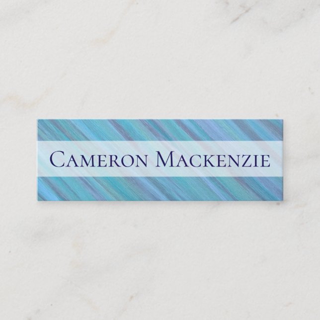 Türkisbüro | Blauer Aquamariner, Cooler Pinselstri Mini Visitenkarte (Vorderseite)