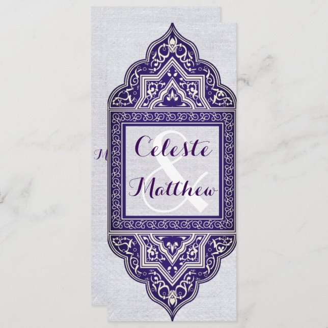 Türkisch-arabisch-marokkanische Hochzeit oder Part Einladung (Vorne/Hinten)