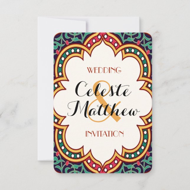 Türkisch-arabisch-marokkanische Hochzeit oder Part Einladung (Vorderseite)