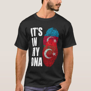 Türkisch-aserbaidschanische Mischung-DNS-Flagge T-Shirt