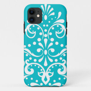 Türkisch-blau-weiß-weiß-Damast im Stil von Henna Case-Mate iPhone Hülle