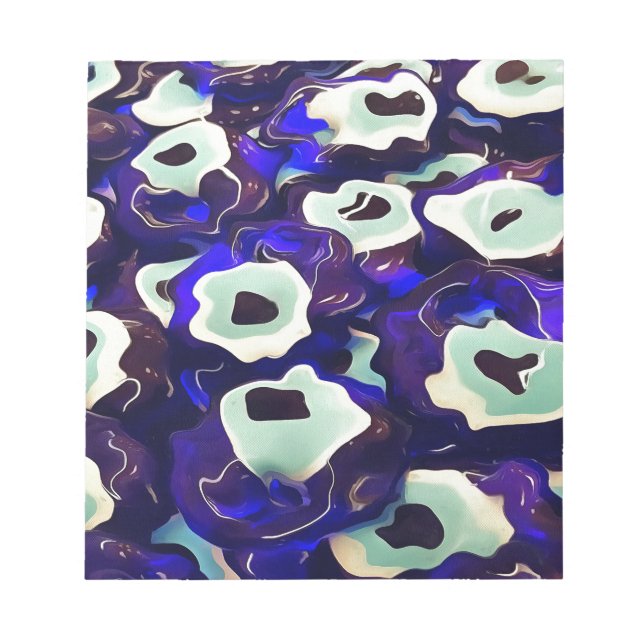 Türkisch Boncuk Eye Shaped Amulet Bizarre Art Notizblock (Vorderseite)