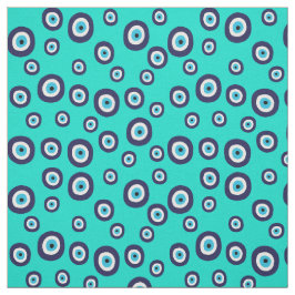 Türkisch Evil Eye Navy und Türkis Blue Stoff