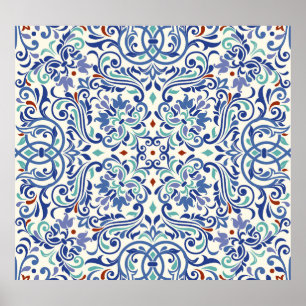 Türkisch farbig: Endlose Tile Elegance. Poster