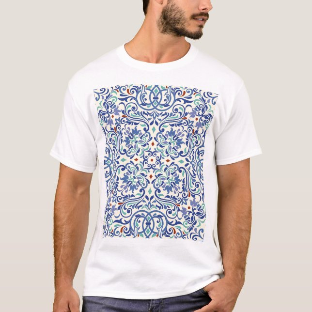 Türkisch farbig: Endlose Tile Elegance. T-Shirt (Vorderseite)