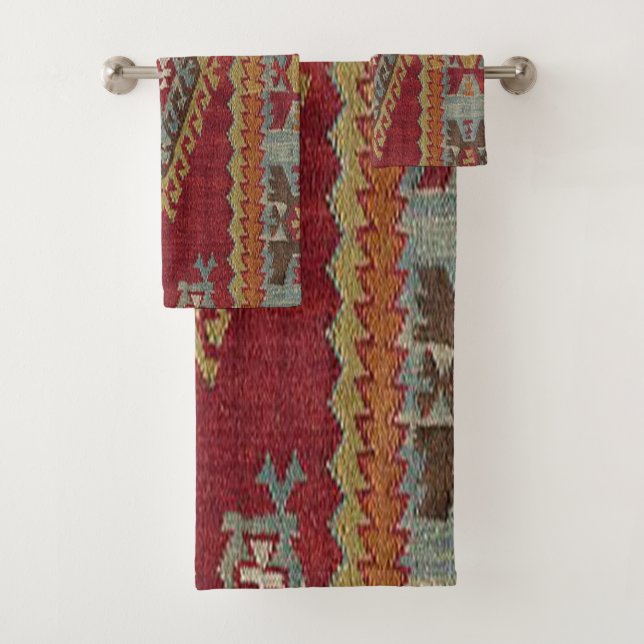 Türkisch Kilim Tepet Rug Badhandtuch Set (Insitu)