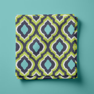 Türkisch-marokkanische Marine und grüner Ikat Stoff