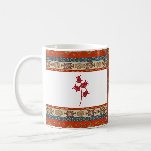 Türkisch-rot-braune Tasse mit Tulips (Links)