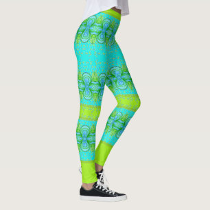 Türkisch und hell Limon Gemustert Leggings