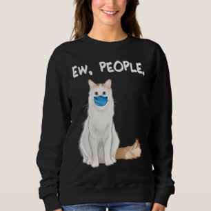 Türkisch Van Ew Leute Katze trägt Gesichtsmaske Sweatshirt