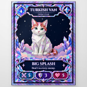 Türkisch Van Katze, Regenbogenfolien-Kunst Postkarte
