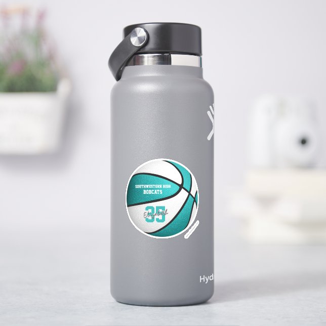 Türkisch-weißes Basketball-Girls-Team Farben Aufkleber (HydroFlask)