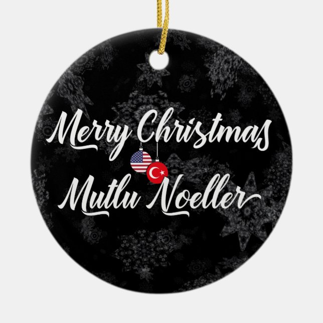 Türkische amerikanische zweisprachige keramikornament (Vorne)