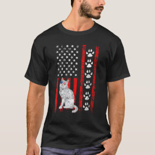 Türkische Angora-Katze 4. Juli Patriotisch Amerika T-Shirt