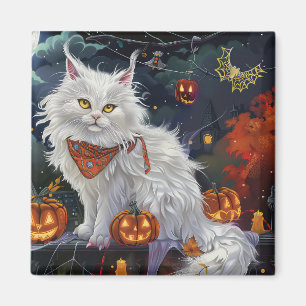 Türkische Angora-Katze Halloween Gruselig Magnet