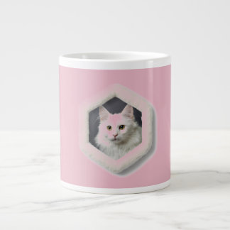 Türkische Angora-Katze in einem Rahmen Jumbo-Tasse