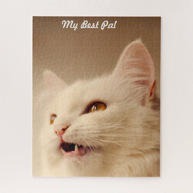 Türkische Angora Katze. Puzzle (Vertikal)