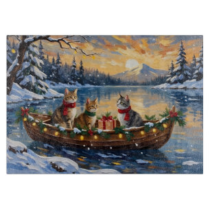 Türkische Angora-Katze Weihnachtsboot Urlaub Schneidebrett
