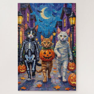 Türkische Angora-Katzen in Halloween-Kostümen Puzzle