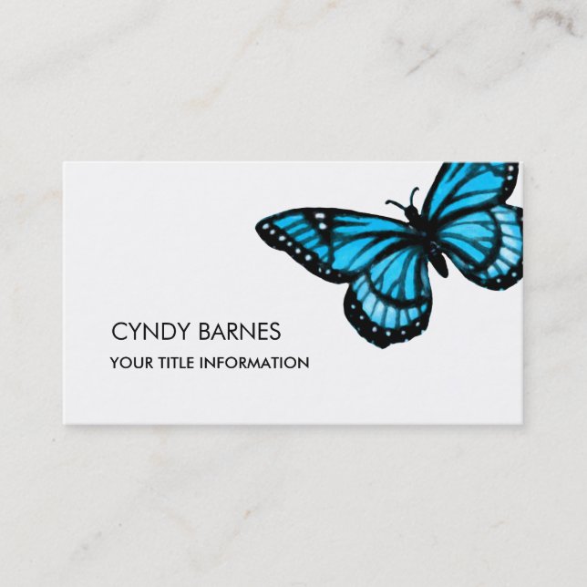 Türkische Blue Butterfly Business Card Visitenkarte (Vorderseite)
