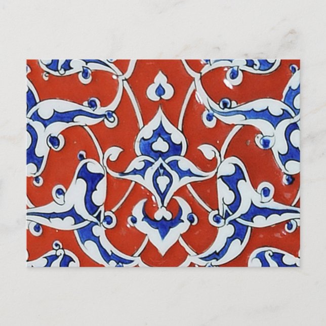 Türkische Blumenfliesen Postkarte (Vorderseite)