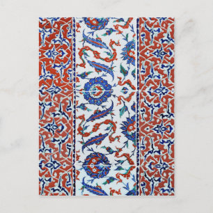 Türkische Blumenfliesen Postkarte
