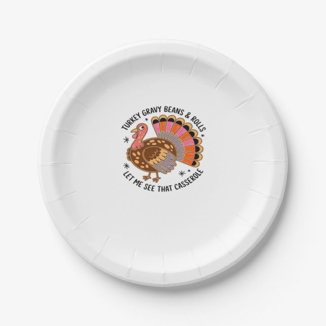 Türkische Bohnen und Brötchen ließ mir sehen, dass Pappteller (Vorderseite)