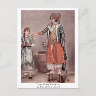 Türkische Dame mit Haushaltshilfe von Jean-Etienne Postkarte
