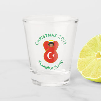 Türkische Engel-Weihnachtsfahne Personalisiert Schnapsglas