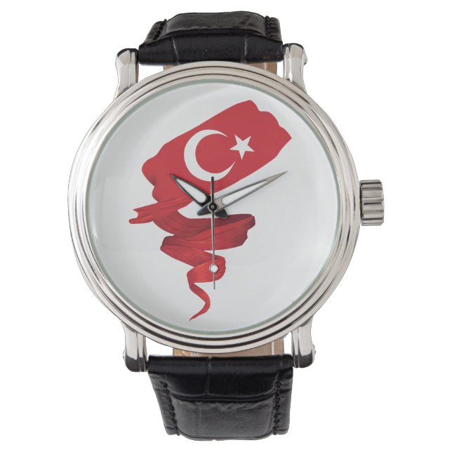 Türkische Flagge Armbanduhr (Vorderseite)