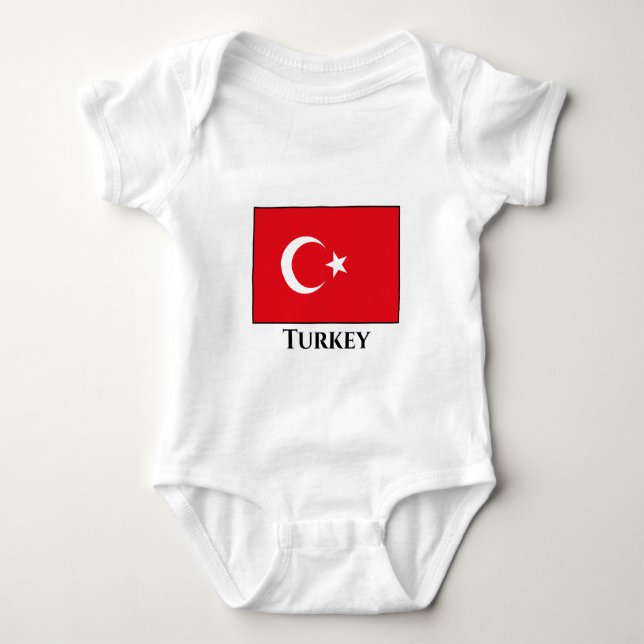 Türkische Flagge Baby Strampler (Vorderseite)