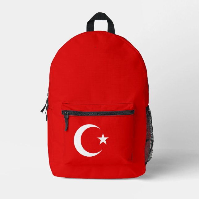Türkische Flagge Bedruckter Rucksack (Vorderseite)