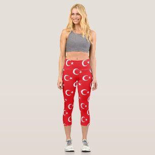 Türkische Flagge Capri Leggings