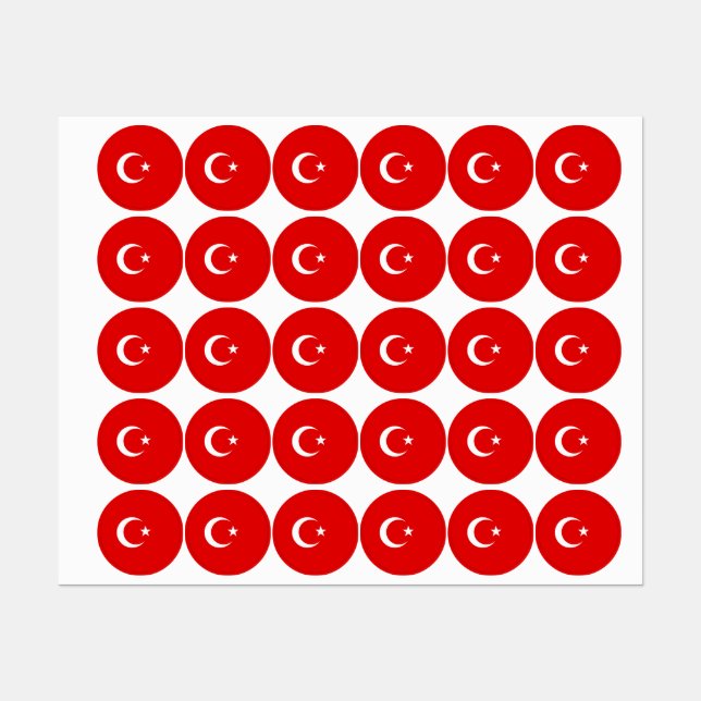Türkische Flagge Etiketten (Blatt)