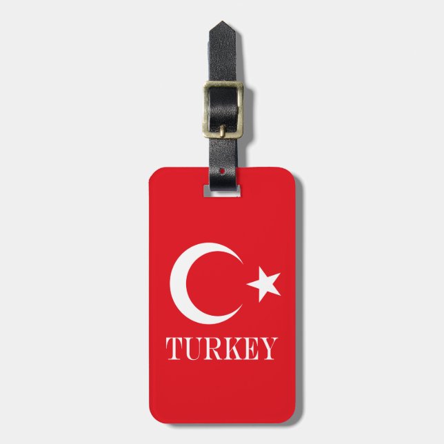 Türkische Flagge Gepäckanhänger (Vorderseite vertikal)