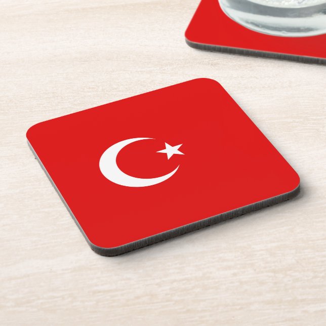 Türkische Flagge Getränkeuntersetzer (Linke Seite)