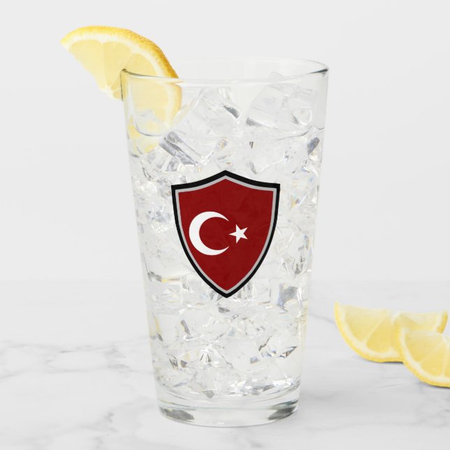 Türkische Flagge Glas (Vorderseite Ice)
