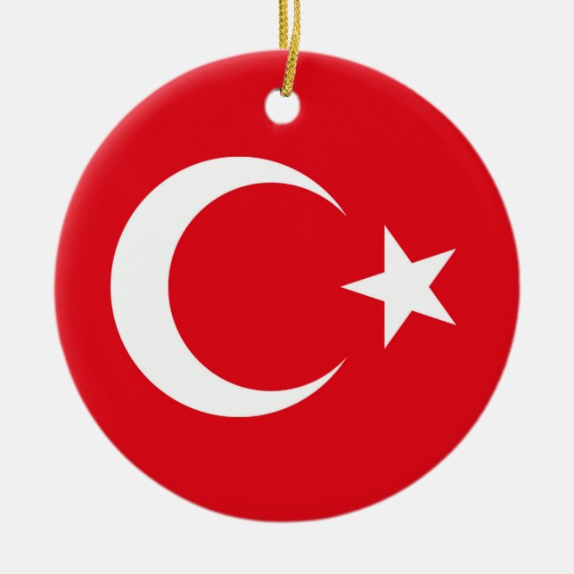 Türkische Flagge Keramik Ornament (Vorne)