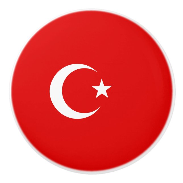 Türkische Flagge Keramikknauf (Vorderseite)