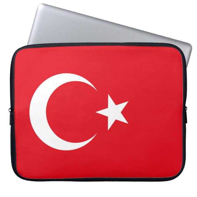Türkische Flagge Laptopschutzhülle (Vorderseite)