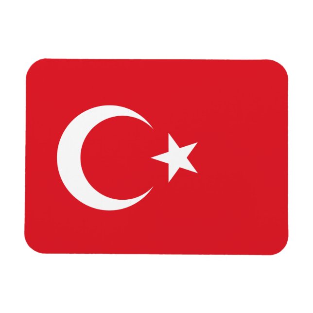 Türkische Flagge Magnet (Horizontal)