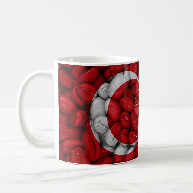 Türkische Flagge mit Kaffee Kaffeetasse (Links)