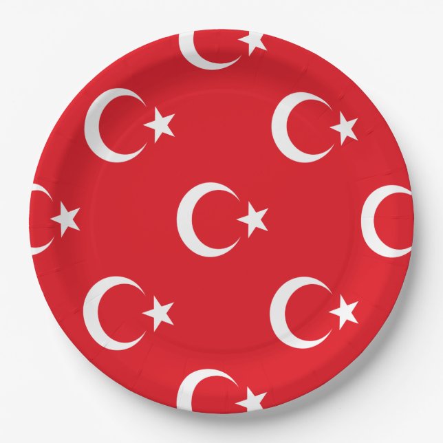 Türkische Flagge Pappteller (Vorderseite)