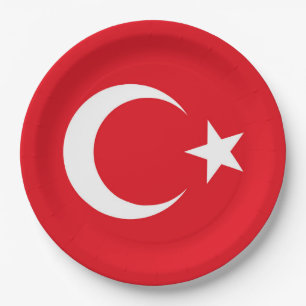 Türkische Flagge Pappteller